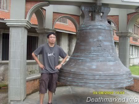 The replica of the churchs biggest bell. It is actually the third largest in the world. The real one is located on the church belfry. 