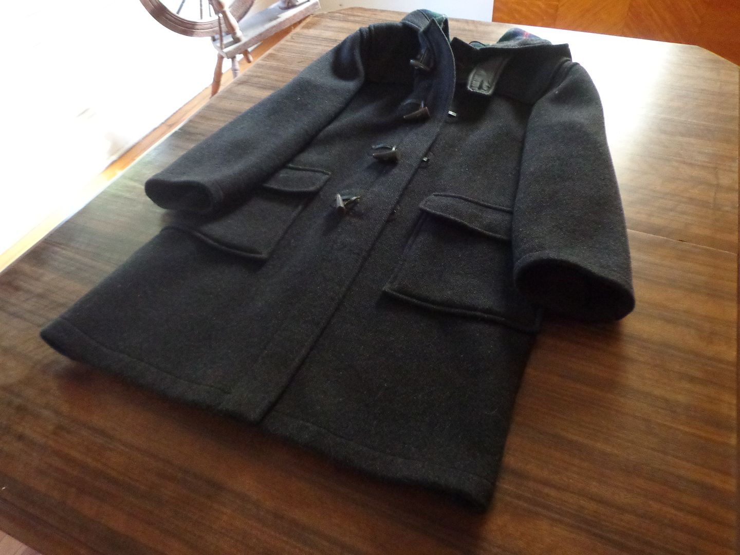 Sz 44 GLOVERALL Duffle Coat. MADE IN ENGLAND. Dark Charcoal w