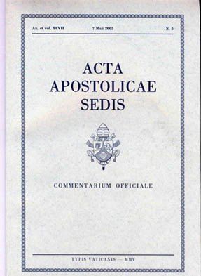 acta aspostolicae sedis
