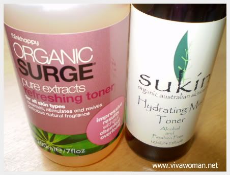 Organic Surge Toner vs Sukin Toner