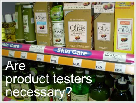 Testers for beauty products