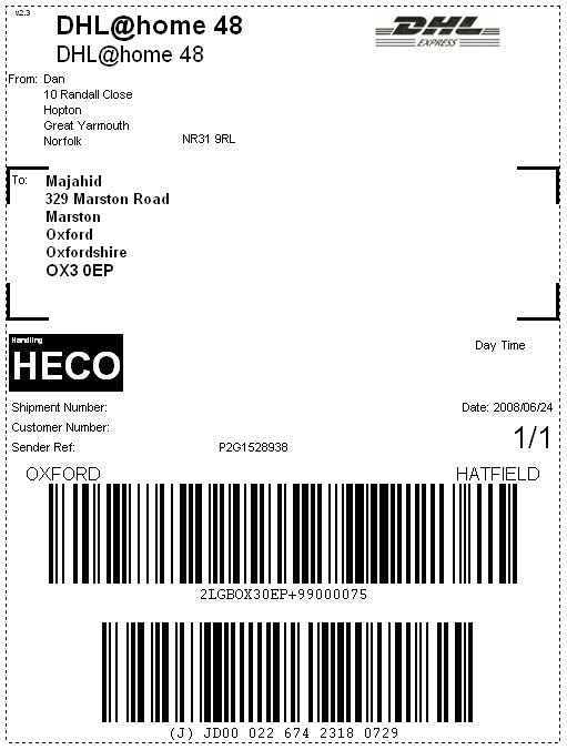 DHL Label Photo by Majahid Photobucket