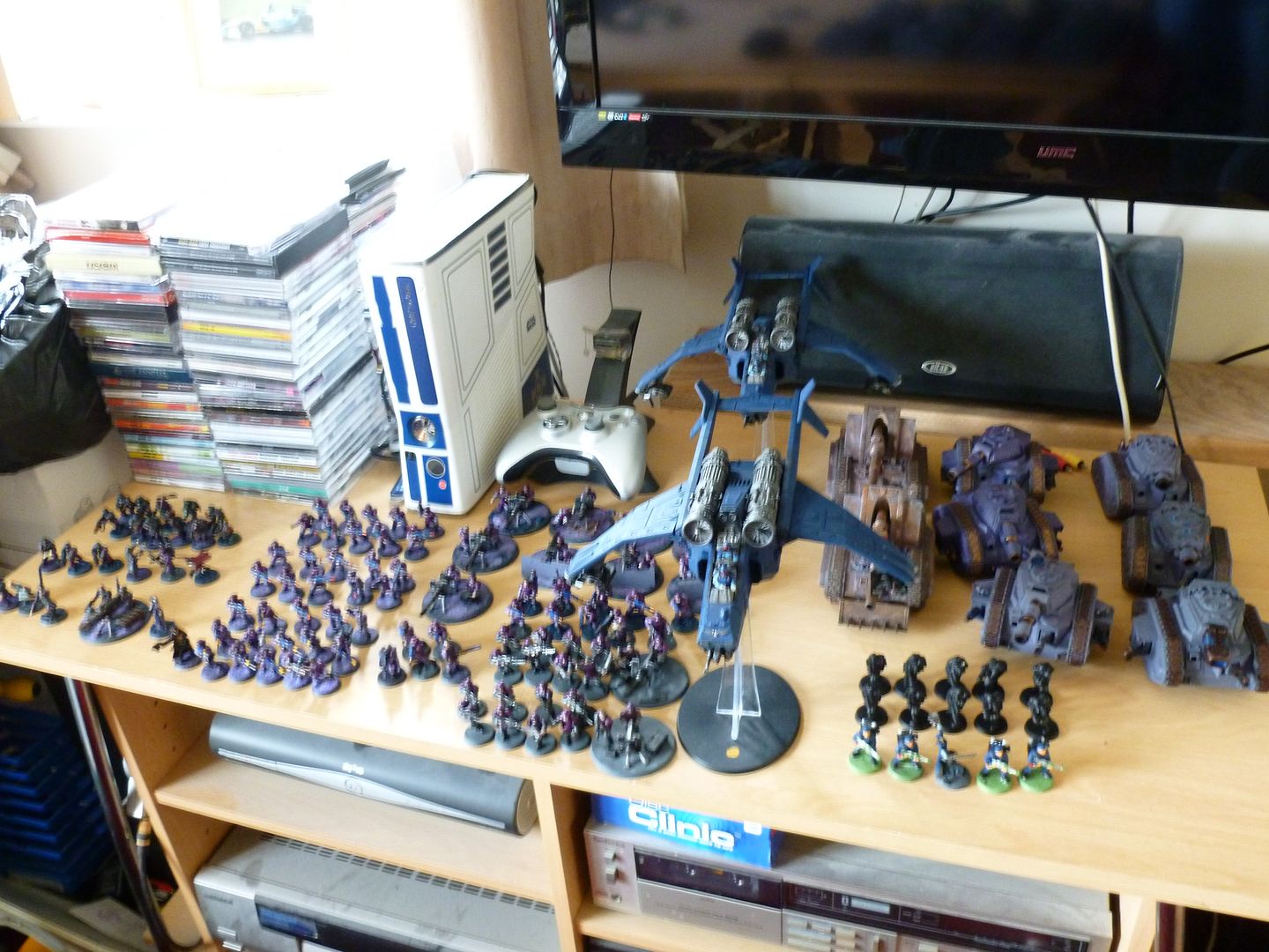 The majority of my Imperial Guard collection awaiting to be deployed in a high points Stronghold mission.