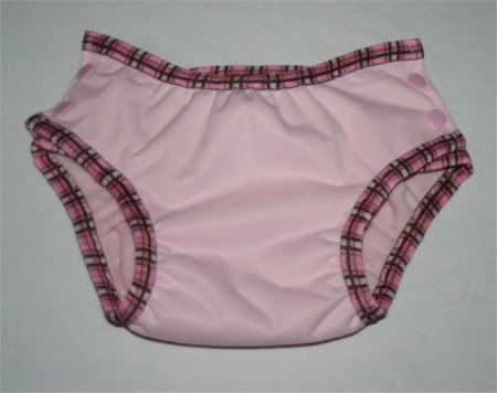Overnight Pocket Trainers "Pink Plaid"  size medium
