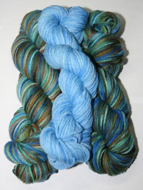 "Watercolor Painting" With Trim 100% Domestic Merino Worsted Weight