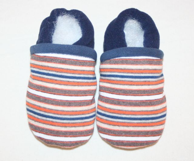 Bunnyfleece Slippers "Blue orange stripes" choose size SALE