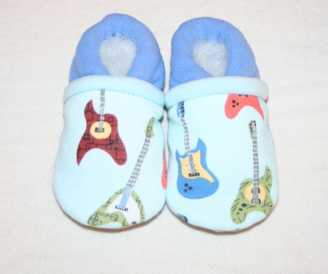 Bunnyfleece Slippers "blue guitars" size 7 in stock SALE