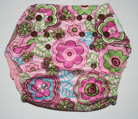 "Lavender Flowers"  OS Nykibaby Pocket Diaper