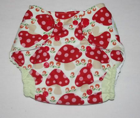 "Red Mushrooms"  OS Nykibaby Pocket Diaper