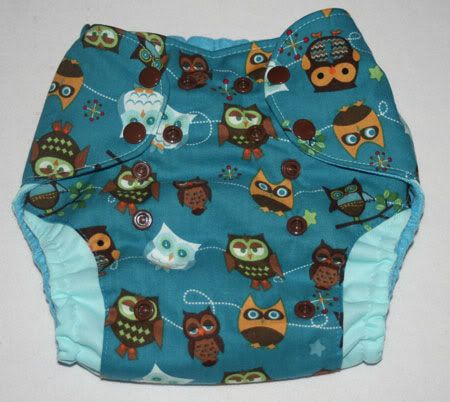 "Owls"  OS Nykibaby Pocket Diaper