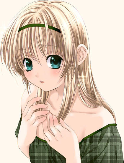 cute-blonde-girl-in-green.png blonde hair anime girl