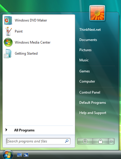 Start Menu do Windows 7 Start Menu do Windows 7