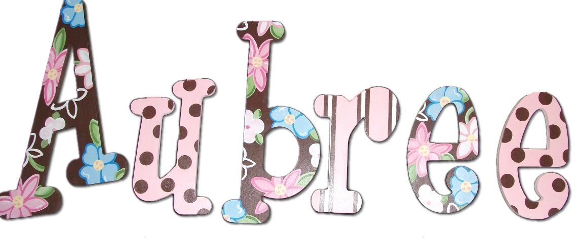 Painted Wood Letters Nursery Wooden Wall Name 10 Inch  