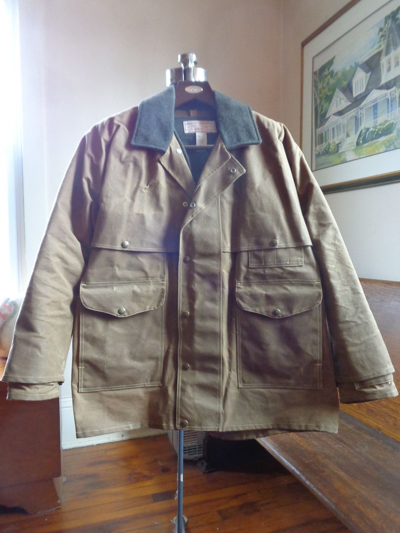 Two Size 40 Filson Tin Cloth Jackets --Cruiser, and Packer Coat (with ...