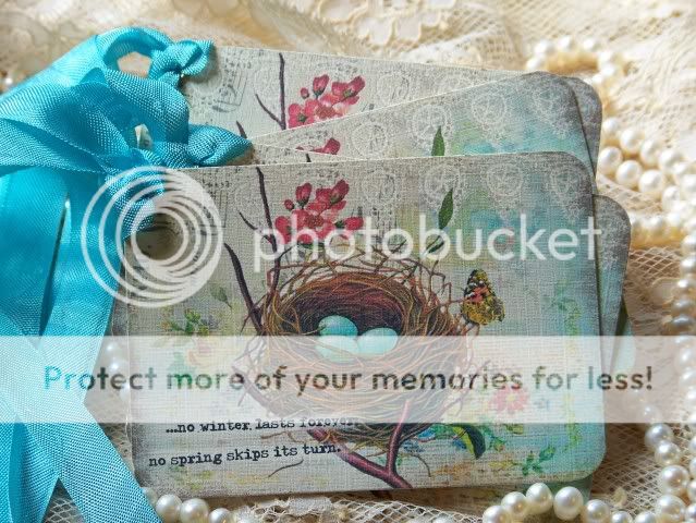   Cards by Tattered Treasures Springtime Bird Egg Nest Tags  